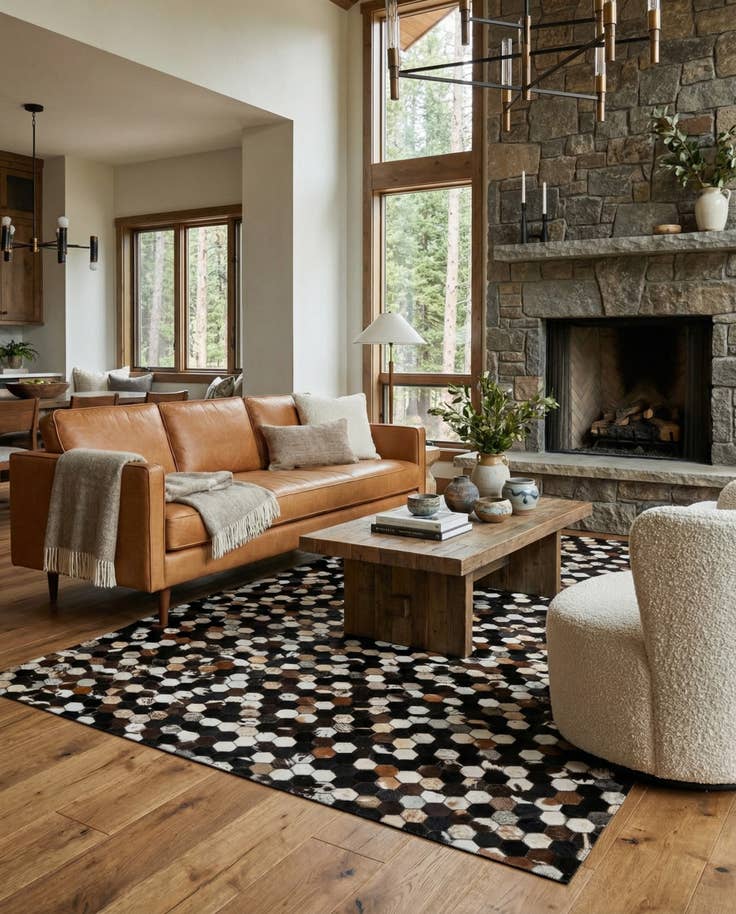 Detail image of 5' 1 x 7' 11 Cowhide - Patchwork Rug