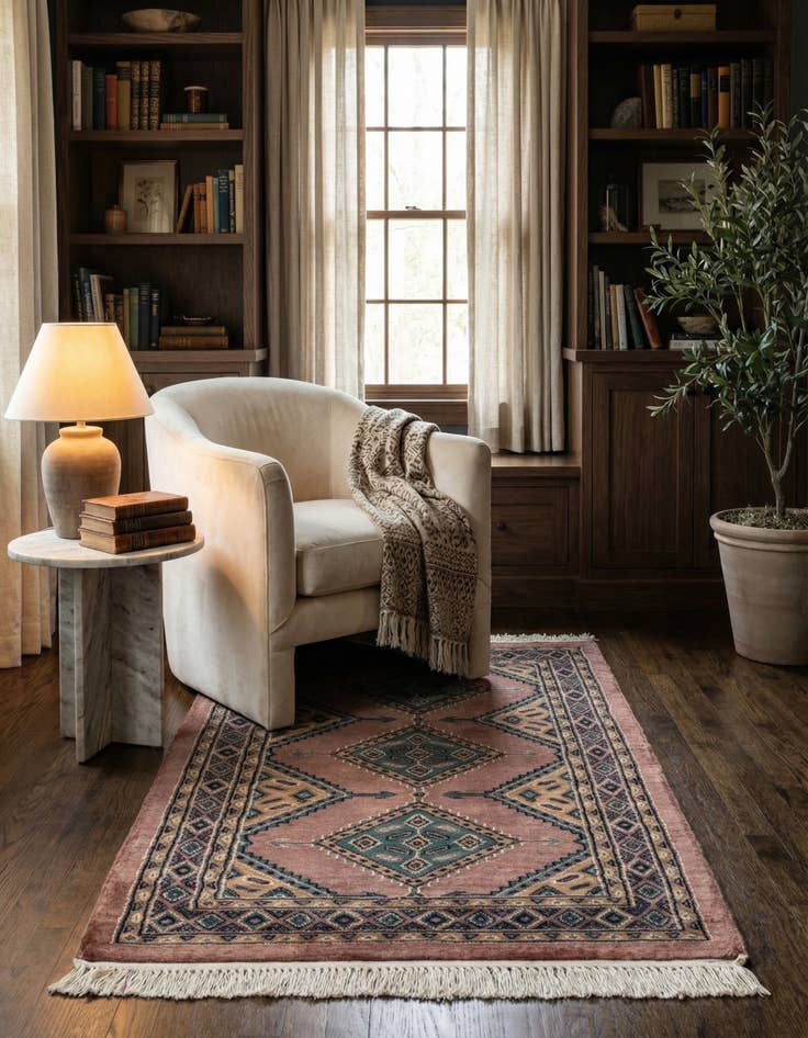 Detail image of  2' 6 x 4' 2  Hand Knotted Bokhara Rug