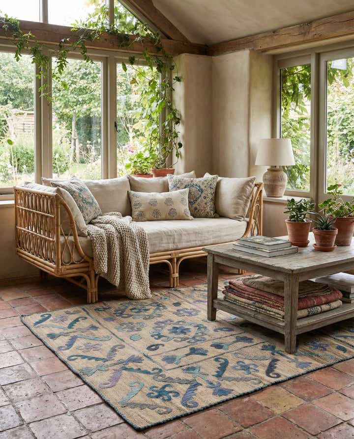 5' x 6' 3 Hand Woven Kilim Suzani Wool Rug