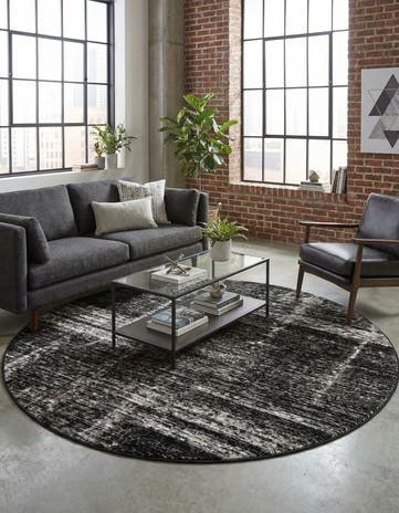 Black Laguna Round Rug