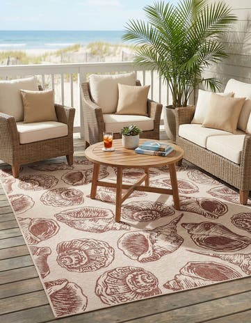 9' x 12' Easy-Clean Coastal Indoor / Outdoor Rug