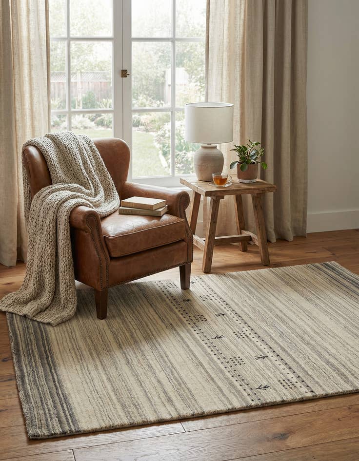 Detail image of 2' 5 x 4'  Hand Knotted Tibet Wool Rug