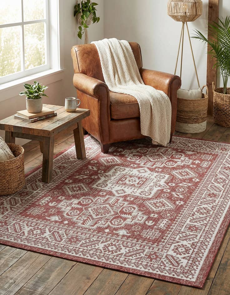 Detail image of 5' 3 x 7' Easy-Clean Aztec Indoor / Outdoor Rug