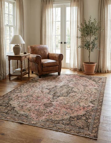 4' 10 x 7' 10 Hand Knotted Ultra Vintage Persian Wool Rug