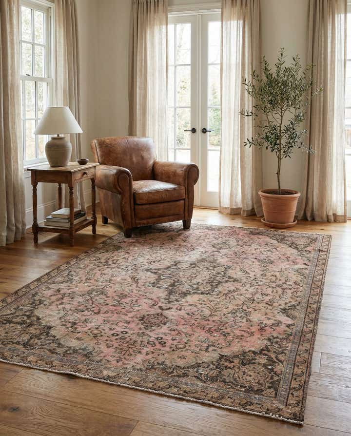 4' 10 x 7' 10 Hand Knotted Ultra Vintage Persian Wool Rug