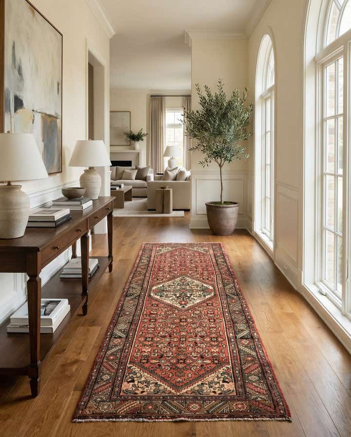 3' 3 x 10' 4 Hamedan Wool Runner Rug