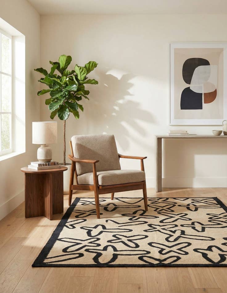 Detail image of 5' 2 x 6' 5  Hand Woven Kilim Modern Wool Rug