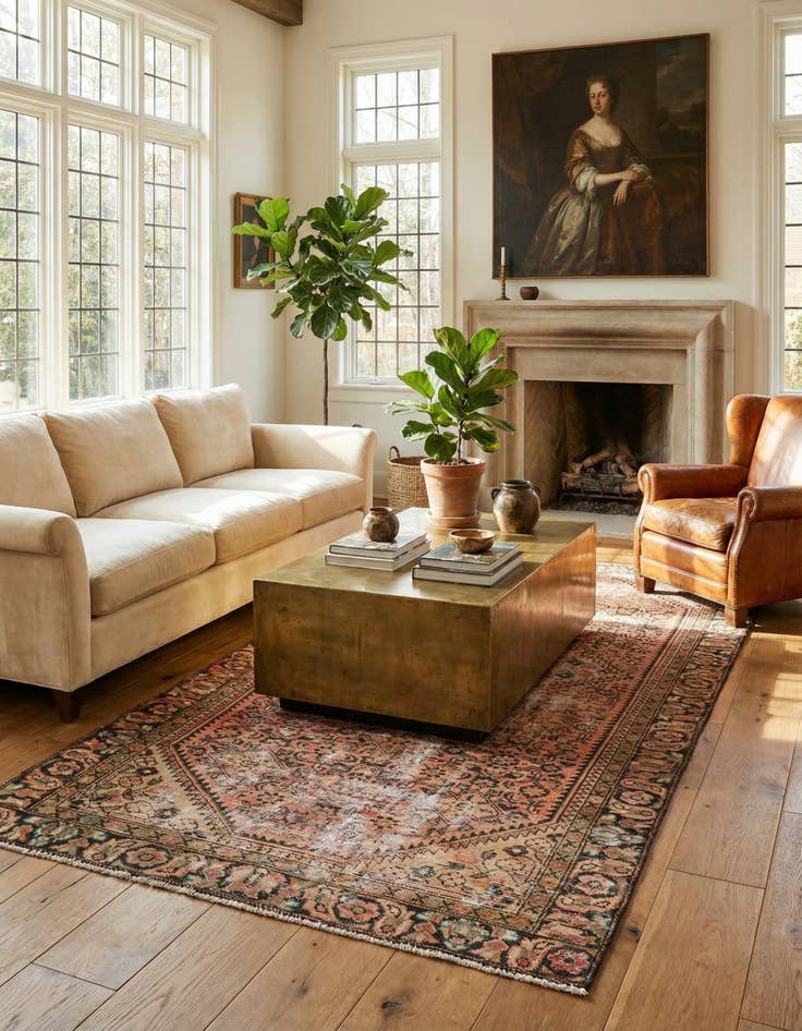 Detail image of 4' 6 x 10' 5  Hand Knotted Ultra Vintage Persian Wool Runner Rug