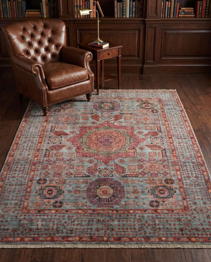 155cm x 205cm Handgeknüpft Mamluk Ziegler Teppich