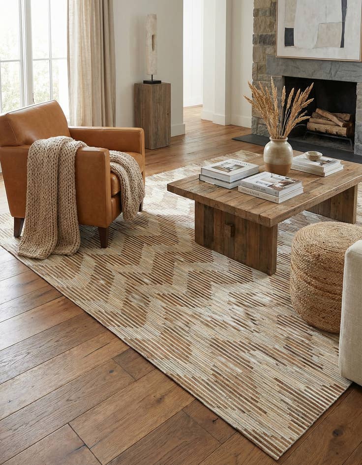 Detail image of  4' 11 x 8' 2 Cowhide - Patchwork Rug