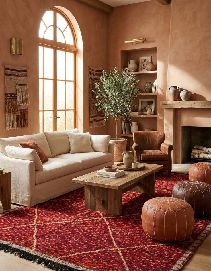 Detail image of 6' 2 x 9' 2  Hand Knotted Moroccan Wool Rug