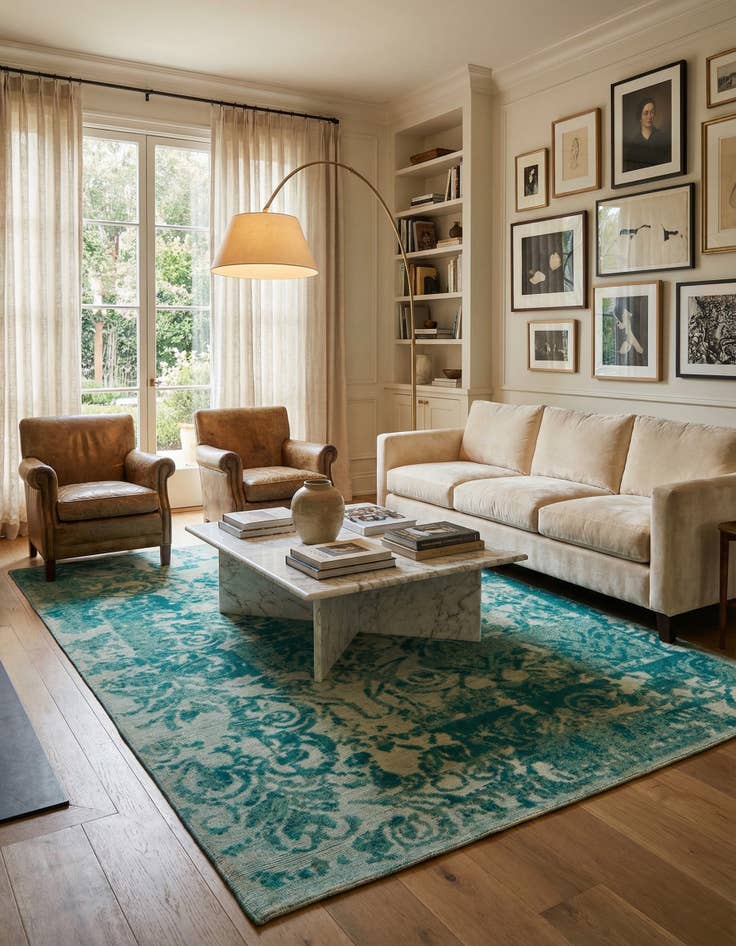 Detail image of  6' 5 x 9' 7  Hand Knotted Ultra Vintage Persian Wool Rug