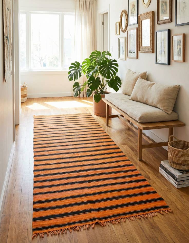 Detail image of 5' 8 x 13'  Hand Knotted Moroccan Wool Runner Rug