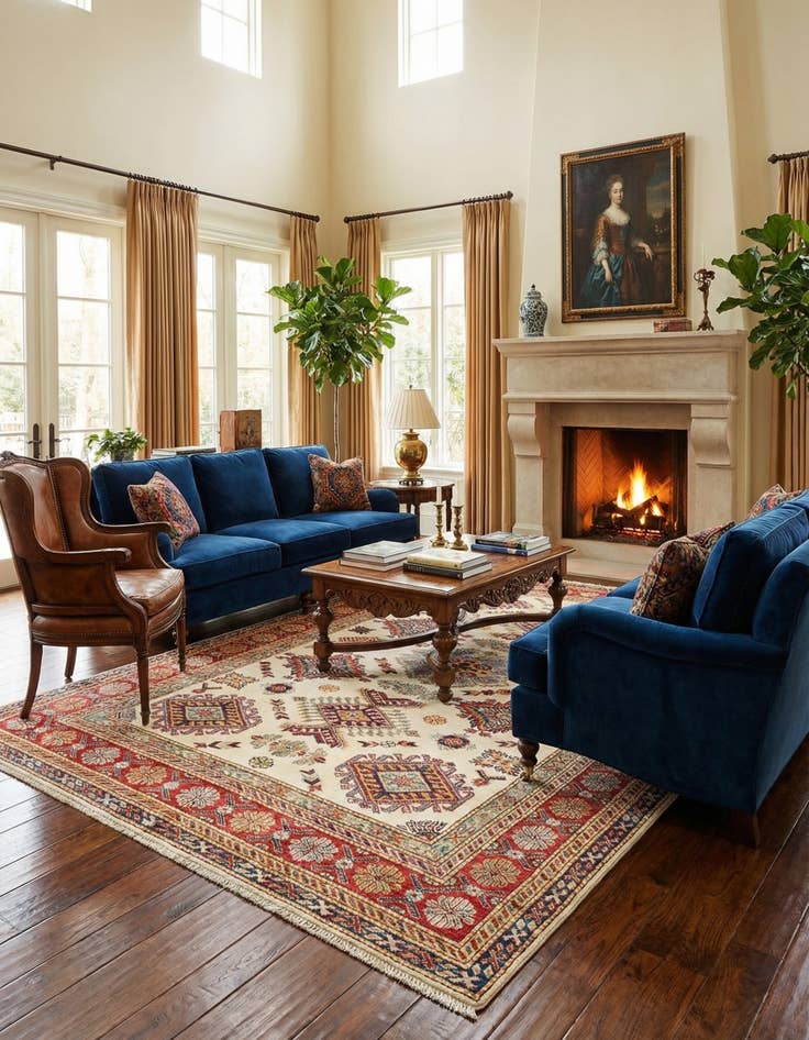 Detail image of 4' 11 x 6' 8 Kazak Wool Rug