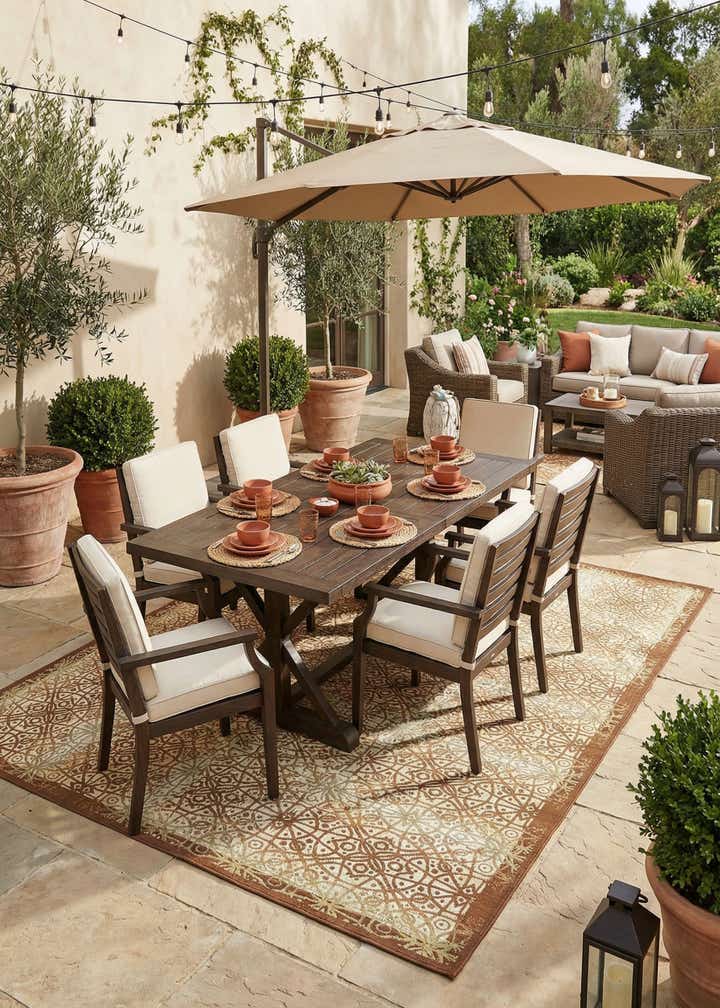 10' x 12' 2 Easy-Clean Lattice Indoor / Outdoor Rug