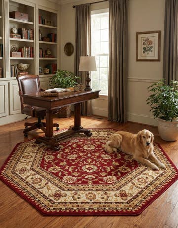 Red Aditi Octagon Rug