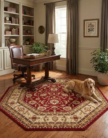 Red Aditi Octagon Rug