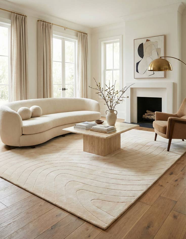 Detail image of  6' 8 x 9' 9  Hand Knotted Darya Wool Rug