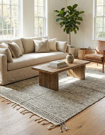 6' 4 x 9' 5 Hand Knotted Moroccan Wool Rug