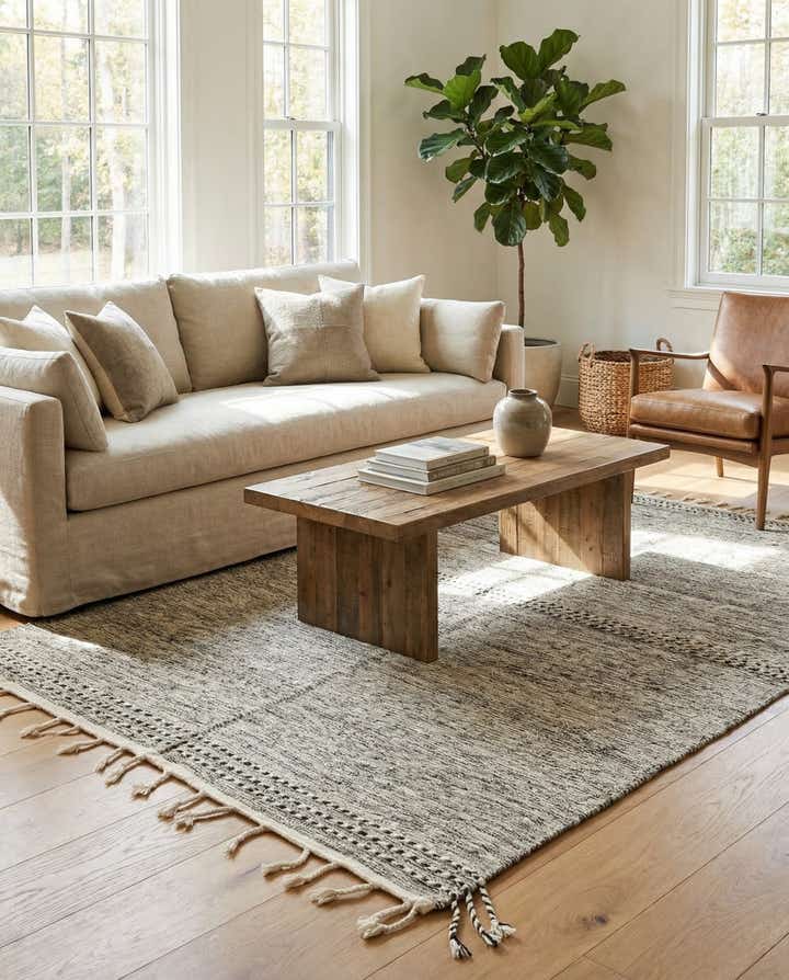 6' 4 x 9' 5 Hand Knotted Moroccan Wool Rug