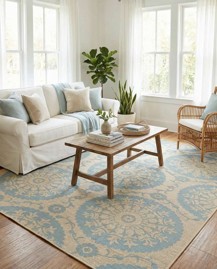 7' x 10' Easy-Clean Botanical Indoor / Outdoor Rug