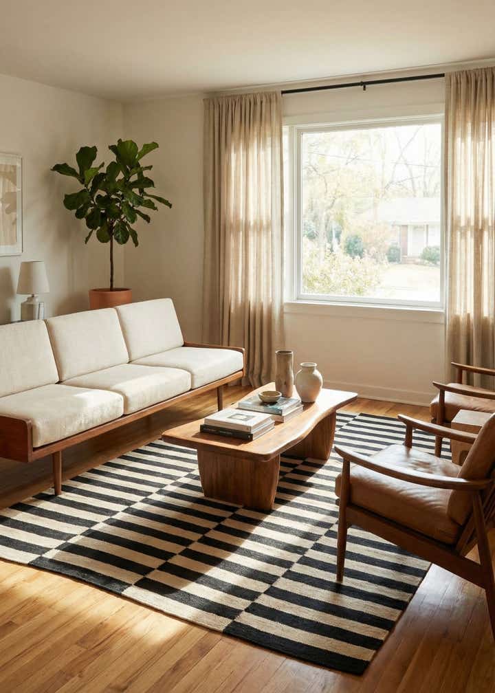 5' 5 x 7' 11 Hand Woven Kilim Modern Wool Rug