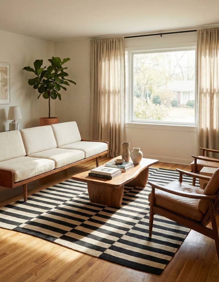 Detail image of 5' 5 x 7' 11  Hand Woven Kilim Modern Wool Rug