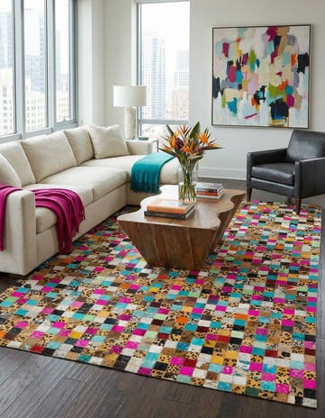 5' x 8' Cowhide Leather Rug