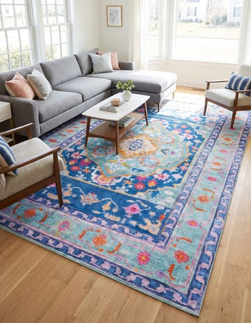 Blue Washable Timeless Rug