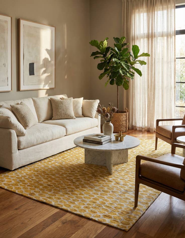 Detail image of 6' 1 x 9'  Hand Knotted Darya Wool Rug