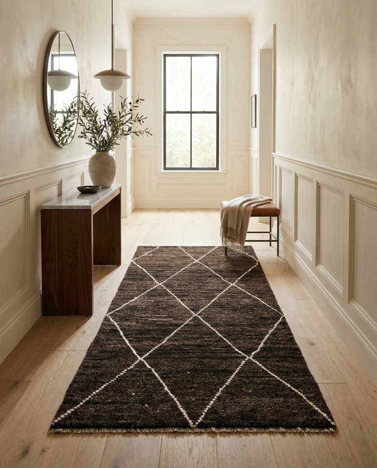Detail image of 2' 9 x 5' 6 Hand Knotted Moroccan Wool Runner Rug