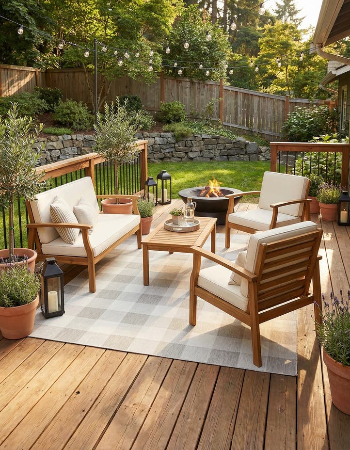 9' x 12' Easy-Clean Checkered Indoor / Outd...