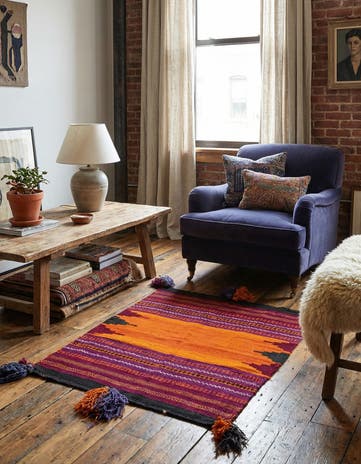 2' 10 x 3' 9 Hand Woven Kilim Afghan Wool Square Rug
