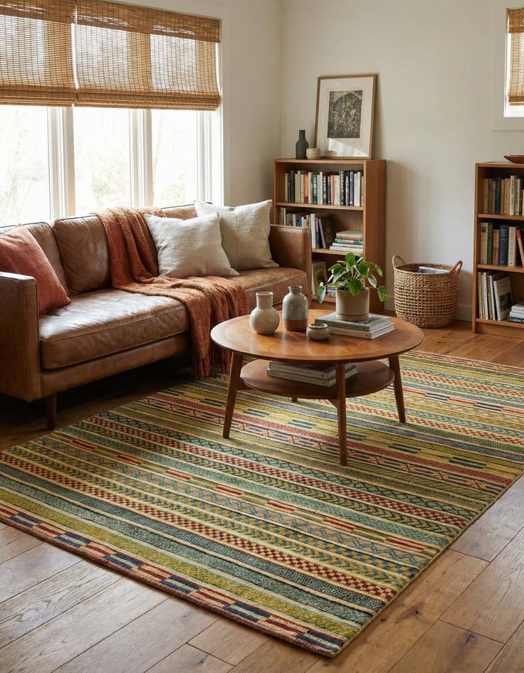 Detail image of 4' x 6'  Hand Knotted Modern Ziegler Rug