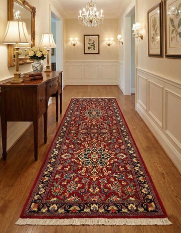 2' 9 x 6' 6 Hand Knotted Qom Persian Runner Rug