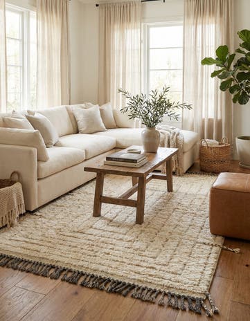 5' 4 x 6' 8 Hand Knotted Moroccan Wool Rug