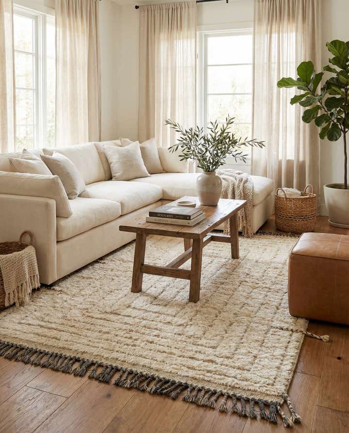 5' 4 x 6' 8 Hand Knotted Moroccan Wool Rug