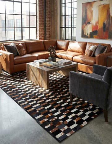 8' 3 x 10' Cowhide - Patchwork Rug