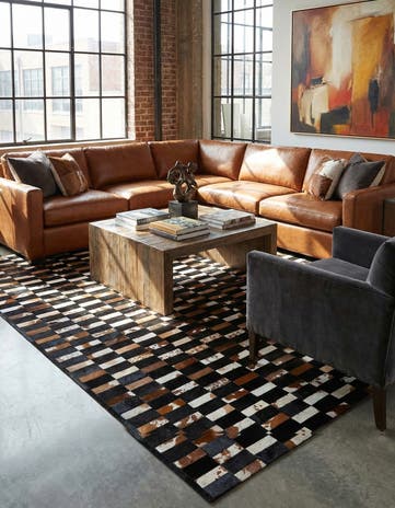8' 3 x 10' Cowhide - Patchwork Rug