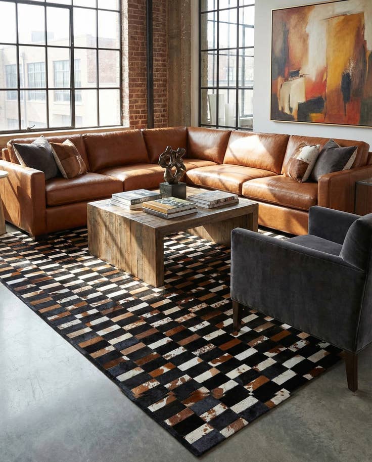 Detail image of 8' 3 x 10' Cowhide - Patchwork Rug