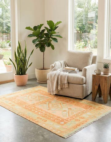 3' 3 x 5' Hand Woven Kilim Waziri Wool Rug
