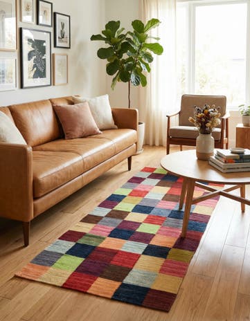 2' 8 x 6' 7 Hand Woven Kilim Modern Wool Runner Rug