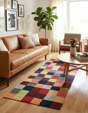 2' 8 x 6' 7 Hand Woven Kilim Modern Wool Runner Rug