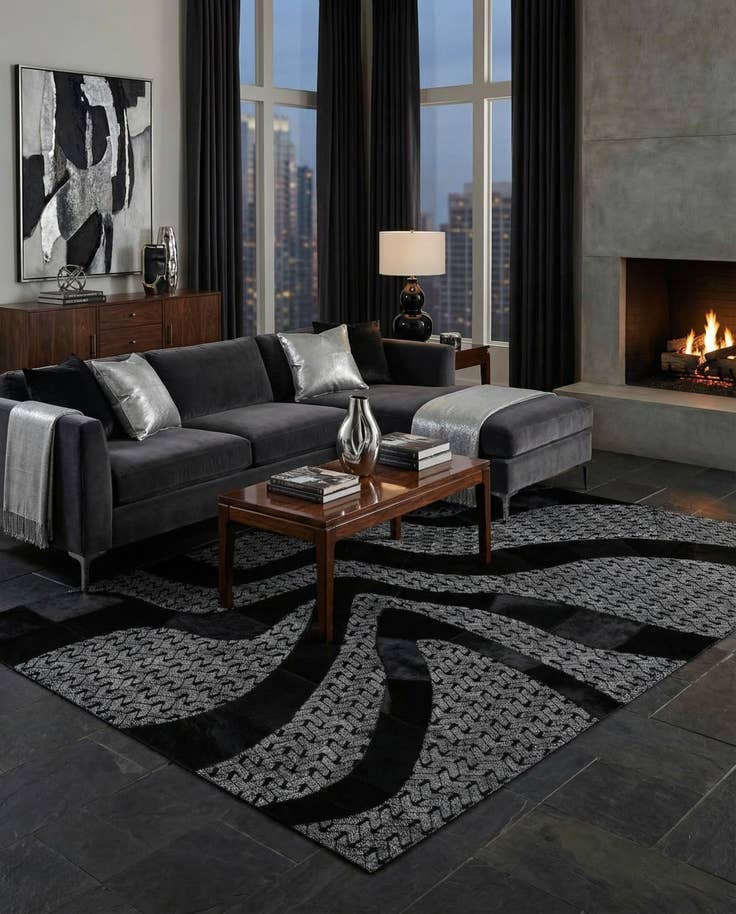 Detail image of 5' x 8' 1 Cowhide - Patchwork Rug