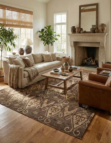 6' 7 x 9' 5 Hand Knotted Modern Ziegler Rug