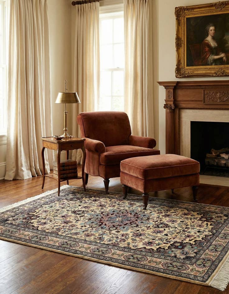 Detail image of  4' 1 x 5' 9  Hand Knotted Bokhara Oriental Wool Rug