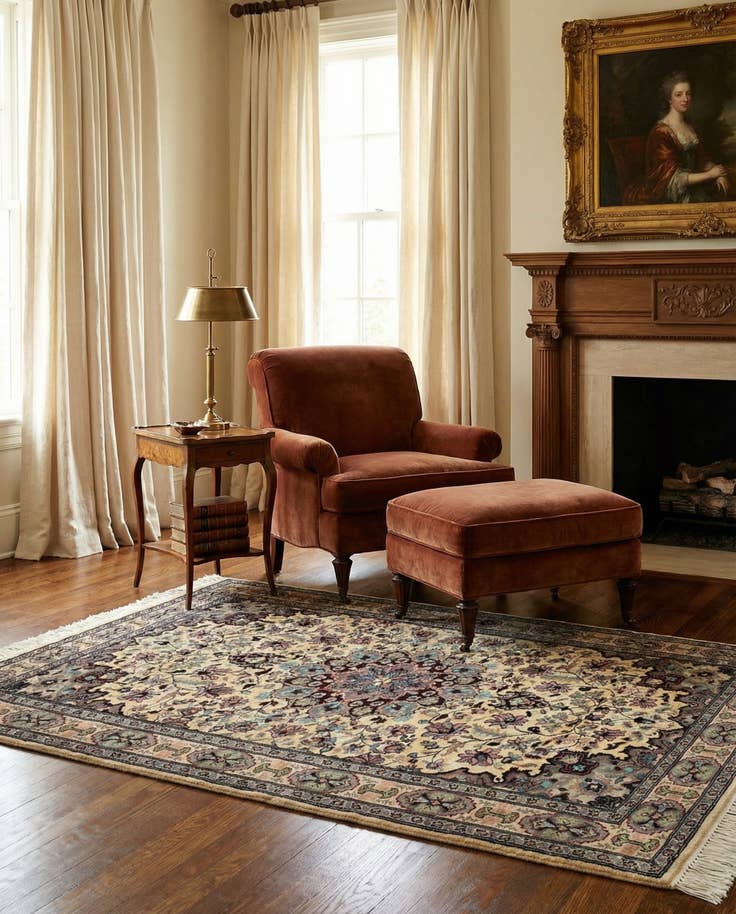 Detail image of 4' 1 x 5' 9 Hand Knotted Bokhara Oriental Wool Rug