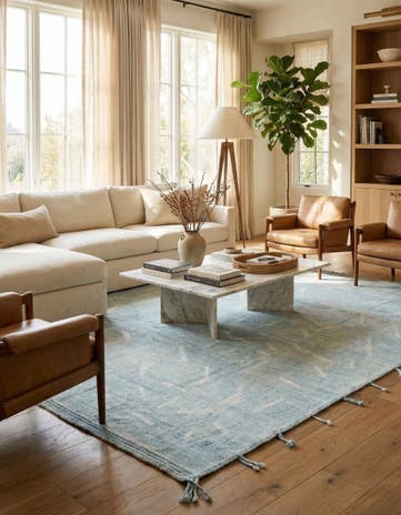 9' x 11' 4 Hand Knotted Moroccan Wool Rug