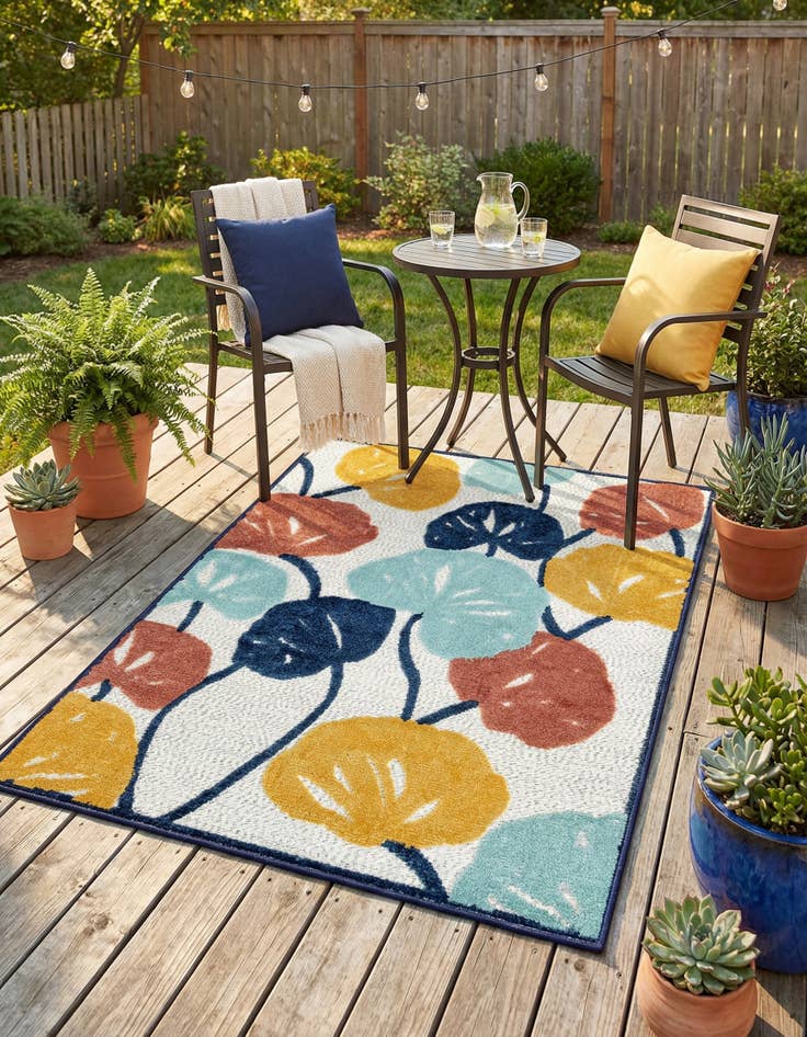 Detail image of 4' x 6'  Washable Belize Indoor / Outdoor Rug