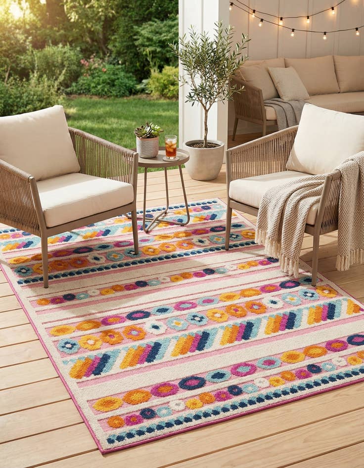 Detail image of 4' x 6' Easy-Clean Aruba Indoor / Outdoor Rug